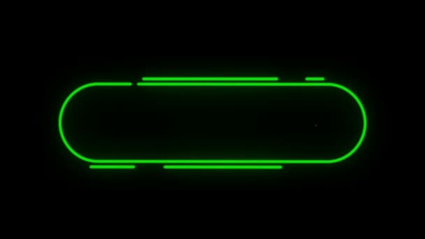 Animace Barevné Neonové Světlo Textové Pole Izolovat Černé Obrazovce — Stock video