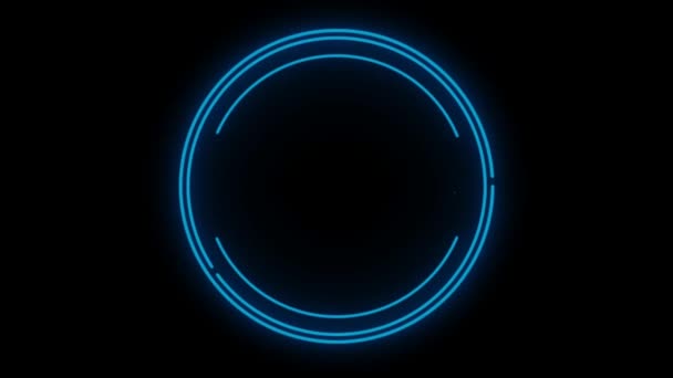 Animacja Kolorowe Neon Light Text Box Izolat Czarnym Ekranie — Wideo stockowe