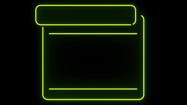 Animation Colorful Neon Light Text Box Isolate Black Screen — Stock Video