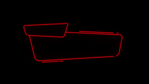 Animatie Kleurrijke Neon Licht Tekstvak Isoleren Zwart Scherm — Stockvideo