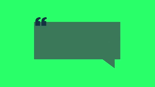 Анимационная Зеленая Бумага Текстового Поля Изолировать Зеленом Экране — стоковое видео