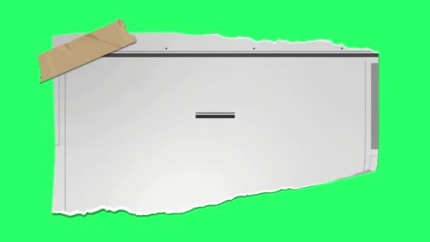 Animatie Wit Papier Voor Tekstvak Isoleren Groen Scherm — Stockvideo