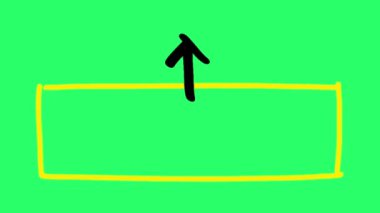 Yeşil arkaplan üzerindeki bilgi şablonu için animasyon sarı metin kutusu.
