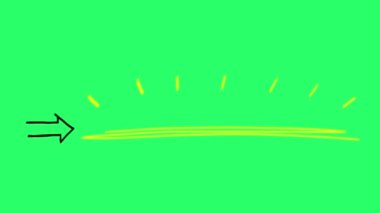 Yeşil arkaplan üzerindeki bilgi şablonu için animasyon sarı metin kutusu.