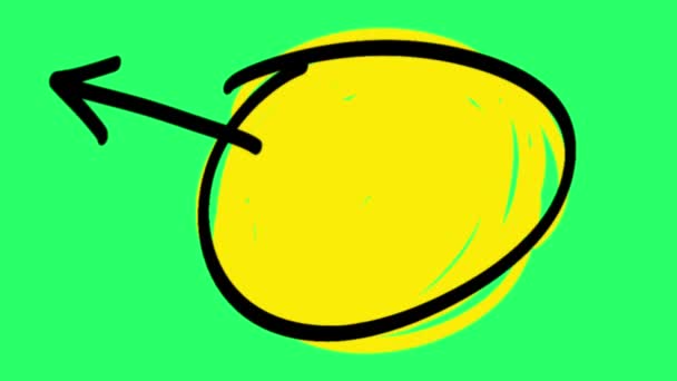 緑の背景にインフォグラフィックテンプレートのアニメーション黄色のテキストボックス — ストック動画