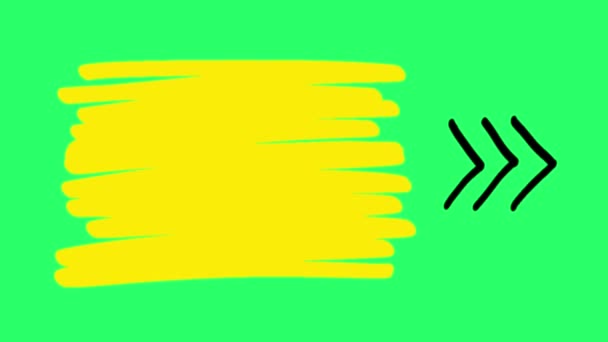 Анимация Желтое Текстовое Поле Инфографики Искушения Зеленом Фоне — стоковое видео