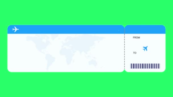 Animation Blaues Und Weißes Textfeld Für Reisevorlage Auf Grünem Bildschirm — Stockvideo