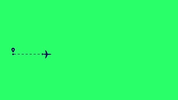 Анимация Сине Белого Текстового Поля Путешествий Искушает Зеленом Экране — стоковое видео