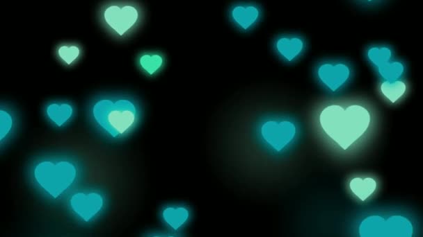 动漫五彩缤纷的心形隔离浮出情人节的模板 — 图库视频影像