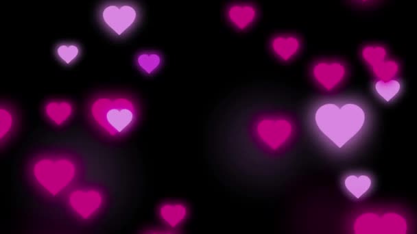 Анимация Красочные Сердца Формы Изолировать Плавающие День Святого Валентина Шаблон — стоковое видео