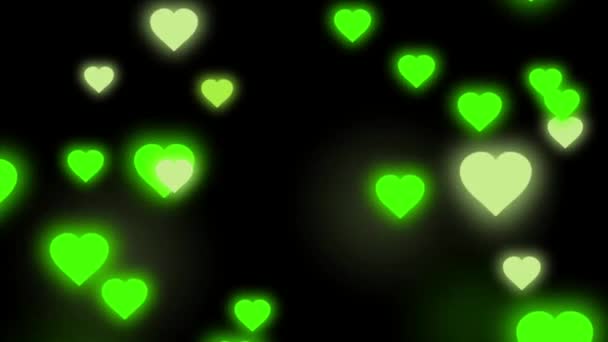 Анимация Красочные Сердца Формы Изолировать Плавающие День Святого Валентина Шаблон — стоковое видео