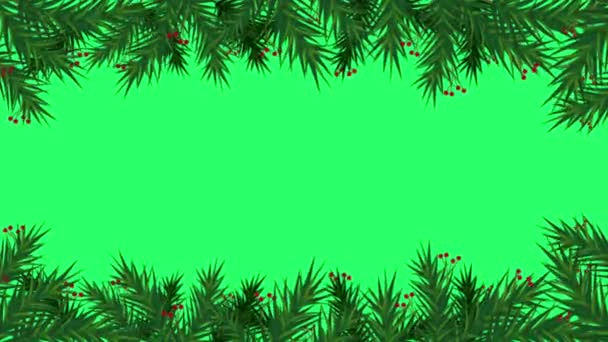 Animation Green Frame Design Christmas New Year Template Isolate Green — Stock Video