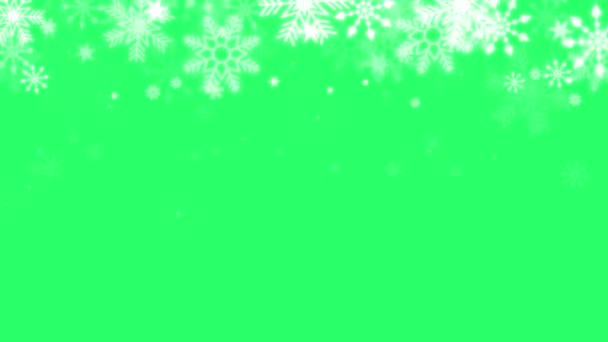 Animacja Biały Płatek Śniegu Ramki Projektowania Boże Narodzenie Lub Nowy — Wideo stockowe