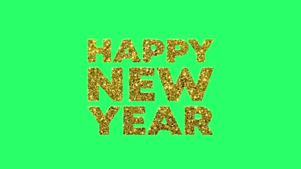 2016 Happy New Year Isolation Green Background — 비디오