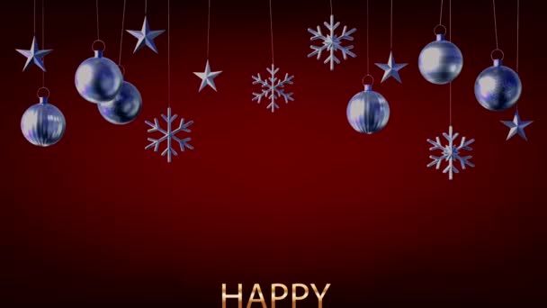 Animáció Colorul Karácsonyi Labdák Izolálni Piros Háttér Tervezés Karácsony Vagy — Stock videók