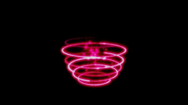 在黑色背景下传输信号分离的动画红光效应 — 图库视频影像