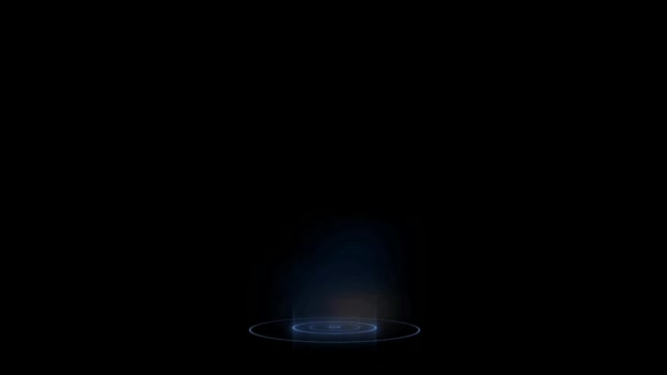 Анімація Синього Світла Ефекти Транспорту Телепорту Ізольовані Чорному Тлі — стокове відео