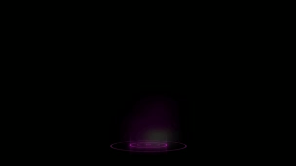 Animation Purple Light Effects Teleport Transporter Isolate Black Background — Stock Video