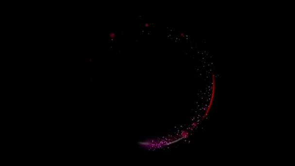 黒の背景に隔離されたアニメーション紫色の光の円効果 — ストック動画