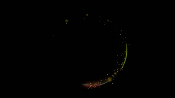 Animasyon Turuncu Işık Çemberi Efektleri Siyah Arkaplanda Izole Edilir — Stok video