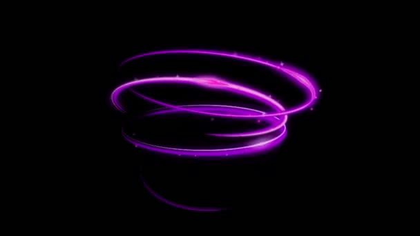 Animație Violet Lumina Cerc Efecte Izola Fundal Negru — Videoclip de stoc