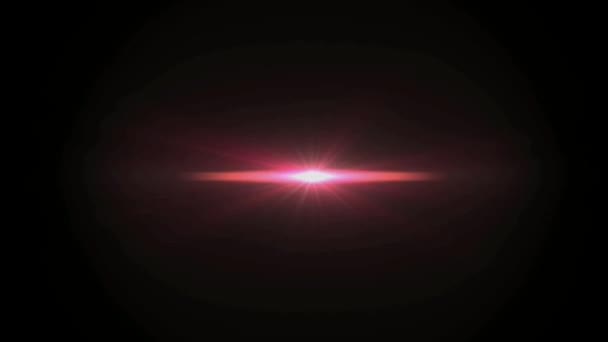 Реалістична Лінза Червоного Світла Ізольована Чорному Фоні — стокове відео