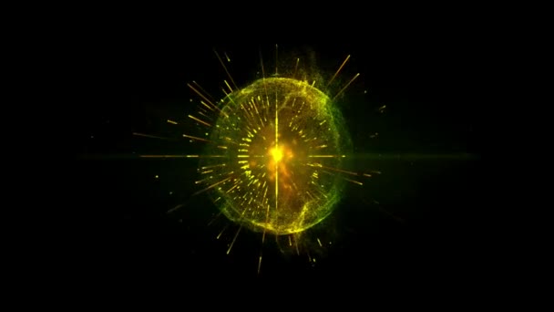 Ефект Анімованого Жовтого Світла Ізольований Чорному Фоні — стокове відео