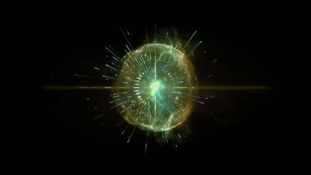 Animierte Blaue Licht Power Ball Effekt Isolieren Auf Schwarzem Hintergrund — Stockvideo