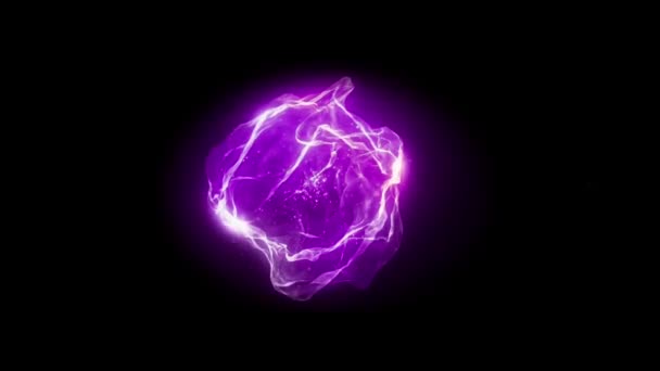 Анімований Фіолетовий Світлодіодний Кульковий Ефект Ізольований Чорному Фоні — стокове відео