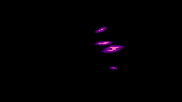 Animación Púrpura Efecto Disparo Arma Aislar Pantalla Negra — Vídeo de stock