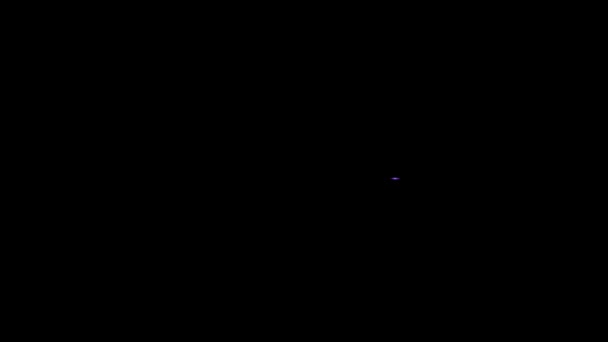 Animación Púrpura Efecto Disparo Arma Aislar Pantalla Negra — Vídeo de stock