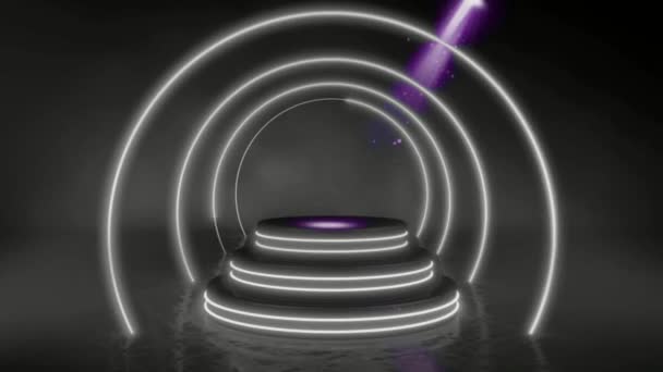 Анімація Фіолетовий Промінь Світить Сцені — стокове відео