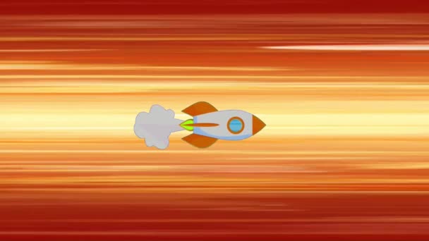 Animação Foguete Laranja Com Linha Velocidade Laranja Espaço — Vídeo de Stock