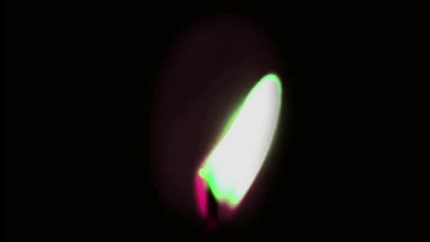 Animație Verde Lumânare Flacără Izolat Ecran Negru — Videoclip de stoc