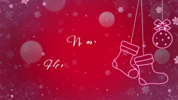 Animationstext Heiraten Weihnachten Happy New Year Mit Goldenen Schneeflocken Funkeln — Stockvideo