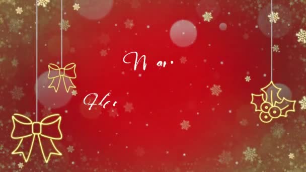 Animace Text Oženit Vánoce Šťastný Nový Rok Sněhové Vločky Jiskřivé — Stock video