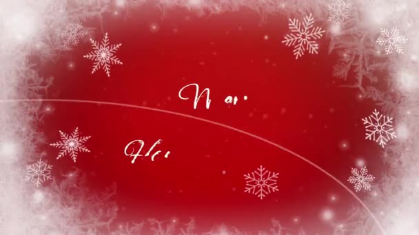 Animace Text Oženit Vánoce Šťastný Nový Rok Bílými Sněhové Vločky — Stock video