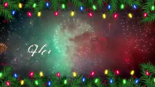 Realistico Sfondo Fuochi Artificio Colorati Natale Design Nuovo Modello Anno — Video Stock