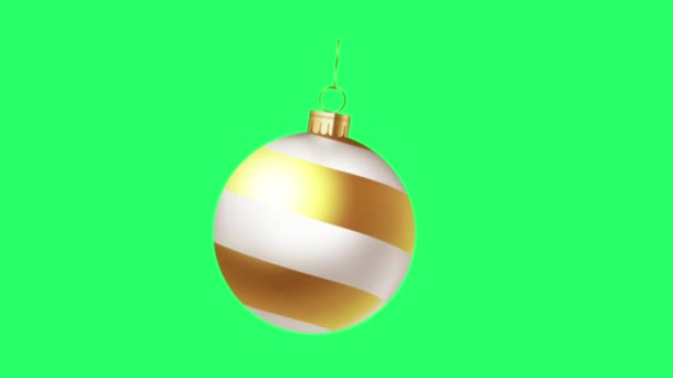 Animace Bílá Koule Izolovat Zeleném Pozadí Pro Design Vánoce Nebo — Stock video