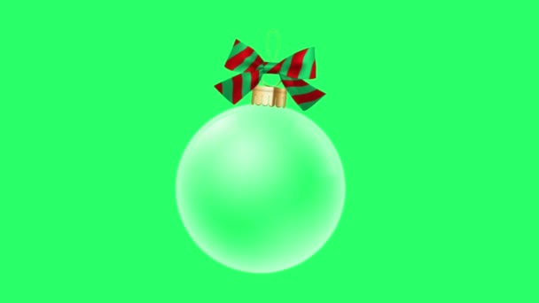 绿色背景下的动画白色球隔离设计圣诞节或新年模板 — 图库视频影像