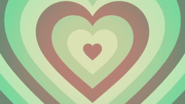 Animation Green Hearts Shape Floating Background — Video