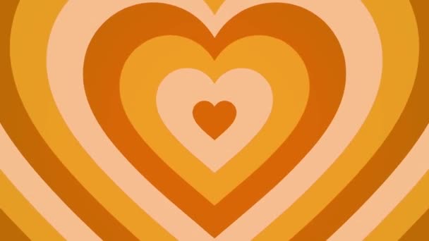 Animation Orange Hearts Shape Floating Background — 비디오