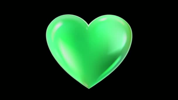 Animation Colorful Heart Shape Floating Isolate Black Background — Vídeos de Stock