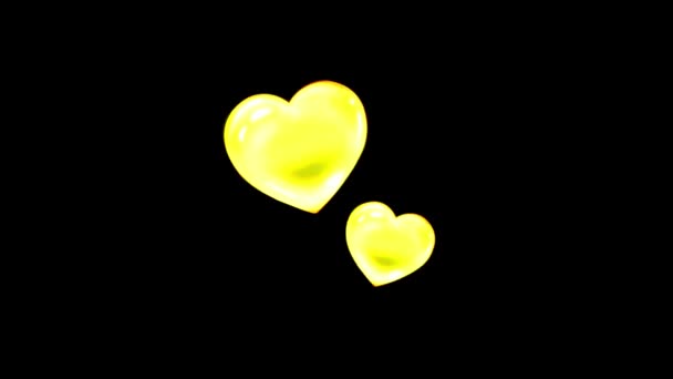 Animation Colorful Heart Shape Floating Isolate Black Background — Vídeo de stock