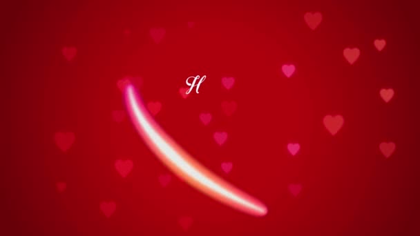 Днем Святого Валентина Красной Форме Сердца Красным Фоном — стоковое видео