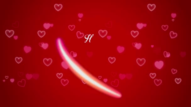 Animacja Biały Tekst Szczęśliwe Walentynki Czerwonym Kształcie Serca Czerwonym Tle — Wideo stockowe