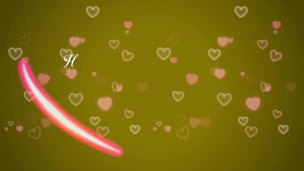 Днем Святого Валентина Красной Форме Сердца Оранжевым Фоном — стоковое видео