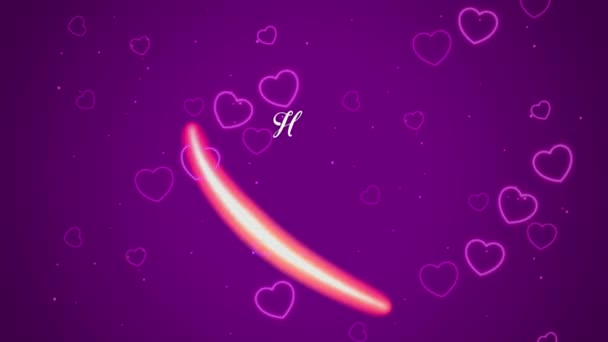 Animație Text Alb Fericit Ziua Îndrăgostiților Formă Inimă Roșie Fundal — Videoclip de stoc