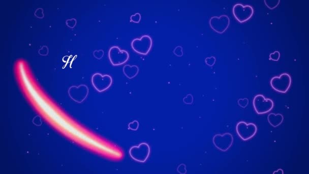 Днем Святого Валентина Красной Форме Сердца Синим Фоном — стоковое видео