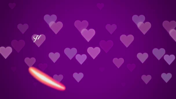 情人节快乐 背景为紫色 — 图库视频影像